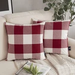 Set Of 2 Farmhouse Buffalo Plaid Check Throw Pillow Covers Cushion Cases. Fixed Price $12.99.