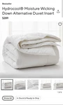 New Pottery Barn Hydrocool Moisture Wicking Duvet Insert Queen Ultraplush. Fixed Price $199.00.