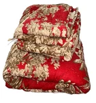 Rare Pottery Barn Matine Toile Red Floral Linen King Reversible Quilt Sham Set. Fixed Price $259.99.