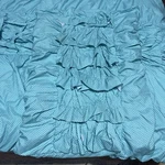 Xhilaration Girls Teal White Polka Dot Ruffle Twin Quilt & Pillow Cover. Fixed Price $20.00.