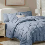 All Season Pinch Pleat Comforter Set W/ 2 Down Alternative Pillows, Bed Bag. Fixed Price $71.99.