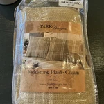 Fieldstone Plaid Cream Standard Pillow Sham - & Ivory Farmhouse Bedding. Fixed Price $34.00.
