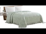 New! Beatrice Home Fashions Medallion Chenille Bedspread, King, Sage. Fixed Price $70.00.