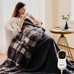 Jkmax Heated Electric Blanket Throw Size - 50"X60" Flannel 50X60, Grey. Fixed Price $47.59.