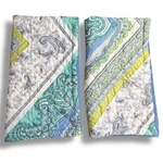 Echo Bedding Paisley Chevron Print Quilted Standard Pillow Shams Blue Multi. Fixed Price $32.00.