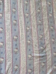 Vintage Sanrio Hello Kitted Fitted Twin Bed Sheet Rainbow Hearts Wings Fabric. Fixed Price $30.00.