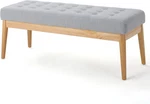 Saxon Light Grey Fabric Bench By Christopher Knight Home - Stylish & Versatile. Fixed Price $161.99.