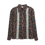 (sweden) Vintage, 1970S, Pointed Collar, Wool Crepe, Lace Knit Panels. Fixed Price $57.60.