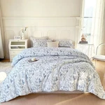 Blue Floral Comforter Set KING(104"X90") 01-A#CHIC Fresh. Fixed Price $102.99.