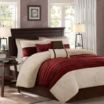 Madison Park 7-PIECE Comforter Set Faux Suede Design, Striped Accent, All Season. Fixed Price $194.99.