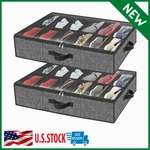 Under The Bed Shoe Storage Organizer Box Containers Closet Of 2 With Zipper. Fixed Price $24.99.