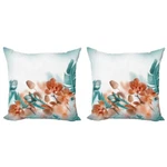 East Urban Home Tropical Throw Pillow Cover, Pack Of 2- 16 X Orange/teal. Fixed Price $33.28.