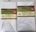 Set Of 2 Home Collection Clear Bathroom Shower Curtain Plastic Liner Magnetic. Fixed Price $12.99.