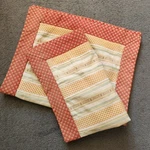 Shams Set Of 2 Red Yellow Home Bedding Pillow Cases Striped Weave 19 X 34. Fixed Price $23.93.