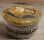 Crowning Touch Mother Of Pearl & Inlay Hand-carved Soapstone Trinket Box. Fixed Price $13.80.