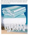 - 100PCT Soft Cotton Absorbent And Fast Dry Beach Towels Set 2 La.... Fixed Price $12.99.