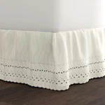 Fresh Ideas Eyelet Bed Skirt, Ruffled Design, 14 Inch Drop, Embroidered. Fixed Price $33.99.