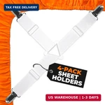 5 Stars United Bed Sheet Straps Set Easy To Use Adjustable Elastic Fasteners W. Fixed Price $21.32.