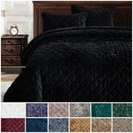 Chezmoi Collection Lux 3-PIECE Diamond Stitch Plush Distressed Velvet Quilt Set. Fixed Price $84.99.