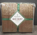 Waterford Linens Gold Dual King Bed Skirt 78"X80 15" Drop New Package. Fixed Price $45.00.