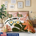 Bohemian Floral Quilt Set Queen Size W/ 2 Pillow Shams Lightweight Microfiber Us. Fixed Price $62.69.