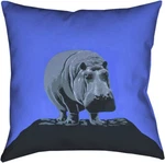 Artverse Katelyn Smith Vintage Blue Hippo Zoo Poster 20" X Pillow Cover Only. Fixed Price $28.95.
