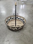Wicker Basket With Metal Handle Leaf Design Rustic Farmhouse Decor. Fixed Price $13.99.