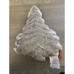Martha Stewart Holiday Christmas Tree Throw Pillow Beaded Embroidered Silver New. Fixed Price $28.00.