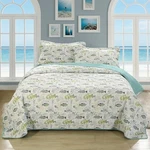 Coastal Bedding Quilt Sets 3PCS Queen (1 + 2 Pillow Shams) Mint Green. Fixed Price $84.46.