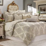 Aico Furniture - Bennett 9 Piece Queen Comforter Set"champagne. Fixed Price $594.15.