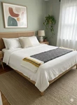 Handmade Chunky Bed Runner Gray Yellow Ivory Queen Size 21 X 89. Fixed Price $59.88.