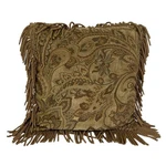 Luxury Borgata Long Rope Fringe Tan Paisley Tapestry Decorative Pillow 15. Fixed Price $27.89.