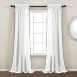 Lush Decor Pom Window Curtain One Panel 50 X95 Gray White Solid New. Fixed Price $41.25.