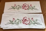 Hand Embroidered Roses Set Of 2 Standard Bed Pillow Shams Never Used. Fixed Price $17.49.