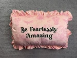 Katie Kime Wicked Decorative Pillow Be Fearlessly Amazing Pink Ruffle Kids Room. Fixed Price $24.99.