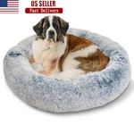 Calming Donut Dog Cat Bed Plush Faux Fur Orthopedic Pet Mattress Cozy Sanctuary. Fixed Price $34.10.