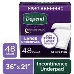 Depend Underpads, Disposable Incontinence Bed For Adults, 36" X 21". Fixed Price $68.87.