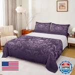 Erosebridal Adults Salmon Violet Damask Sheet Set Antique Victorian Baroque Bed. Fixed Price $99.28.