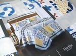 Martha Stewart Blue Reversible Dolce Vita Sweet Life Patchwork Full Queen Quilt. Fixed Price $100.00.