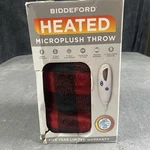 Biddeford Heated Microplush Throw 6-HEAT Settings Red & Blue Plaid. Fixed Price $24.98.