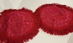 2 Vtg Boho Tapestry Throw Covers, Bed Pillows Pink & Red - Made Italy. Fixed Price $29.99.