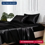 Satin Sheets, Queen Size Set, 4 Pcs Silky Bedding With Elas. Fixed Price $28.70.