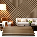 Teak Acoustic Wood Wall Panels 2 Pack - 3D Soundproof Decor For Home. Fixed Price $99.99.