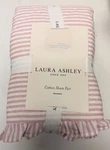 Laura Ashley Ruffled Pink Oxford Stripe Quilted Standard Pillow 2 Shams Chic. Fixed Price $49.95.