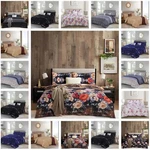 4 Piece Printed Floral Duvet Cover With Fitted Sheet And Pillow Case Quilt Set. Fixed Price $20.13.