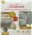 Sunbeam Microplush Heated Blanket Twin Gray Violet. Fixed Price $44.99.