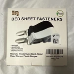 Tour Ray Adjustable Bed Sheet Clips Elastic Nylon Durable Straps White Black. Fixed Price $7.99.