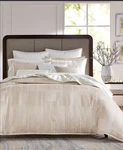 Hotel Collection Ivory Metallic Stripe 3-PC Full/queen Comforter Set. Fixed Price $152.75.