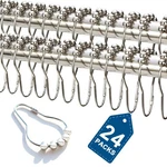 Consss 24PCS Stainless Steel Shower Curtain Hooks Rust Proof, Silvery. Fixed Price $14.51.