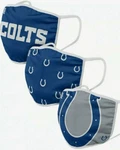 Indianapolis Colts Nfl Football Washable Foco Face Masks 3-PACK. Fixed Price $7.64.